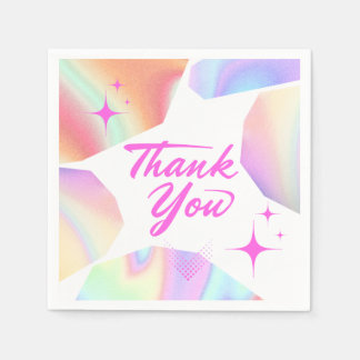 Thank You Star Pastel Gradient Party Paper Napkins Servet