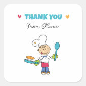 Thank You Sticker – Cute Chef Pancake Theme (Voorkant)