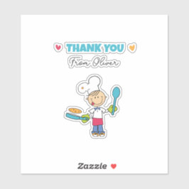 Thank You Sticker – Cute Chef Pancake Theme