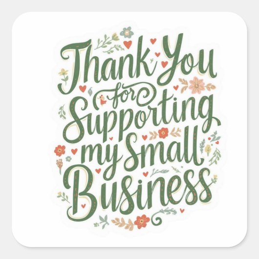 Thank You Sticker for Small Business Owners (Voorkant)