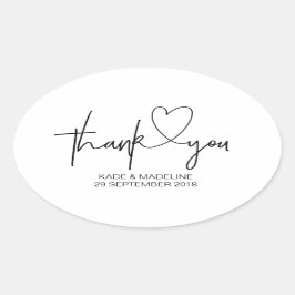 Thank You Stickers Black and White