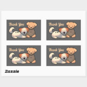Thank You stickers, puppy, dog Rechthoekige Sticker (Vel)