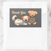 Thank You stickers, puppy, dog Rechthoekige Sticker (Tas)