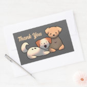 Thank You stickers, puppy, dog Rechthoekige Sticker (Envelop)