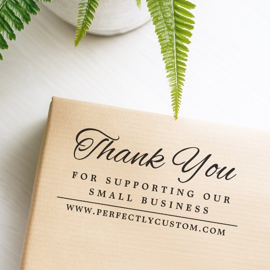 Thank you supporting business URL elegant font Rubberstempel