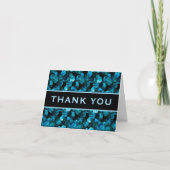 Thank You Swirls Blue Aqua Teal and Black  Bedankkaart (Voorkant)