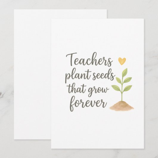 Thank you teacher  bedankkaart (Voorkant / Achterkant)