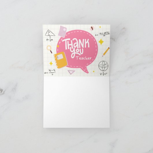 Thank You Teacher Card Bedankkaart (Binnen)