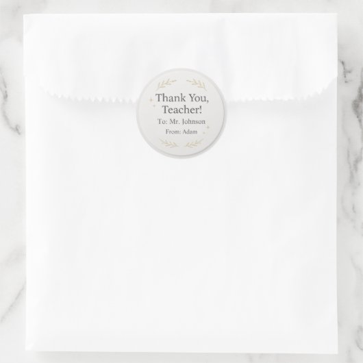 Thank You Teacher – Custom Name Sticker Gift (Tas)