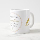 Thank You Teacher – Personalized Name Mug Gift Grote Koffiekop (Voorkant rechts)