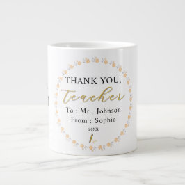Thank You Teacher – Personalized Name Mug Gift Grote Koffiekop