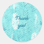 Thank you Teal Branches on Turquoise Stickers (Voorkant)