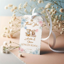 Thank You Teddy Bear Pink Blue Gender Reveal Cadeaulabel