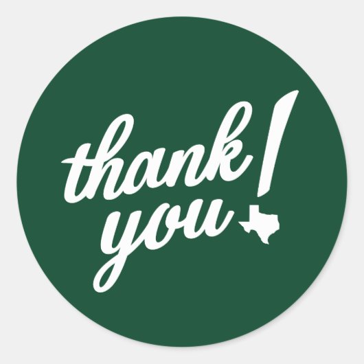 Thank You Texas Style! Ronde Sticker (Voorkant)