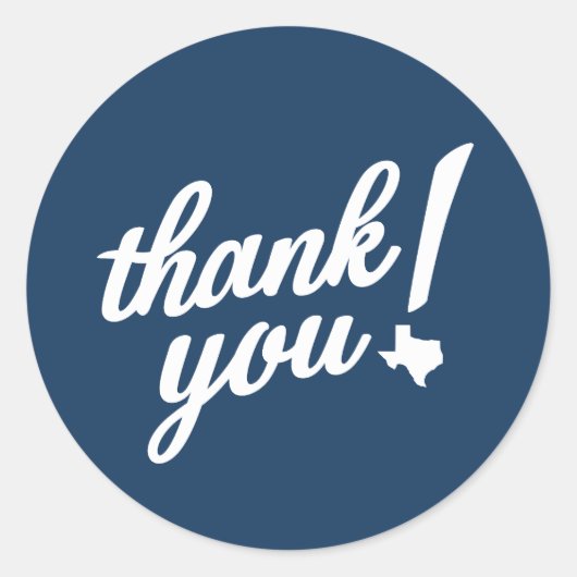 Thank You Texas Style! Ronde Sticker (Voorkant)