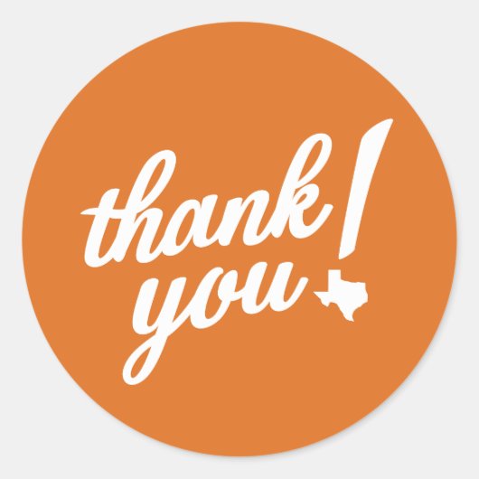 Thank You Texas Style! Ronde Sticker (Voorkant)