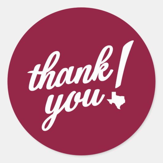 Thank You Texas Style! Ronde Sticker (Voorkant)