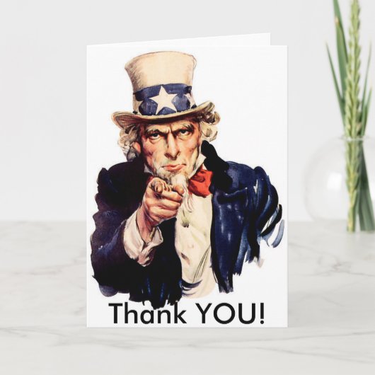 Thank You, Uncle Sam Style. Bedankkaart (Voorkant)