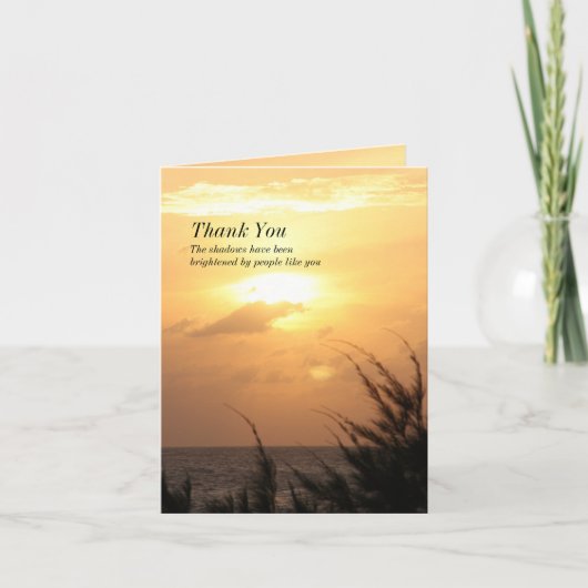 Thank-You van de Zonsondergang van de kust Rustige Bedankkaart (Voorkant)