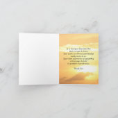 Thank-You van de Zonsondergang van de kust Rustige Bedankkaart (Binnen)