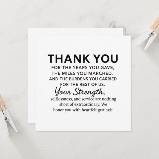 Thank You Veteran Kaart (Voorkant / Achterkant in situ)