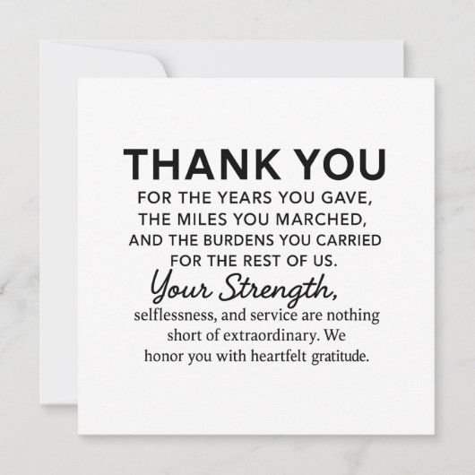 Thank You Veteran Kaart (Voorkant)