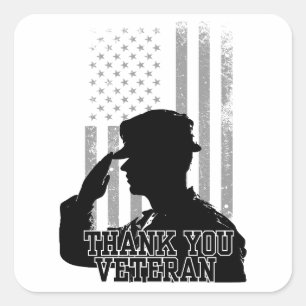 Thank You Veteran Vierkante Sticker