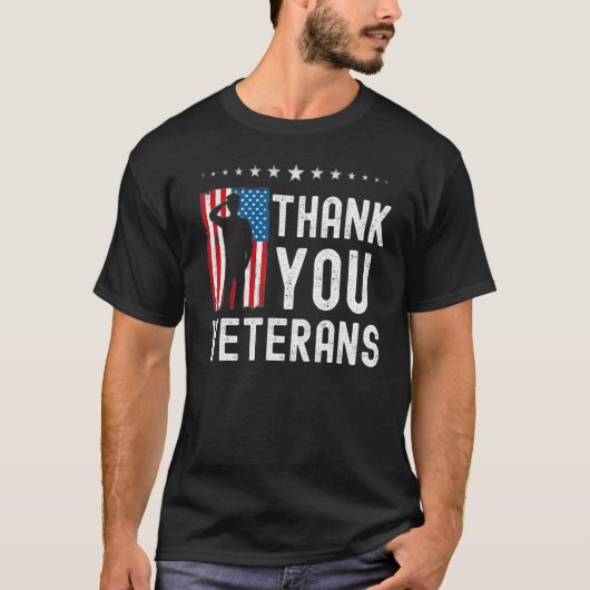 Thank You Veterans   American Flag Celebration T-shirt (Voorkant)