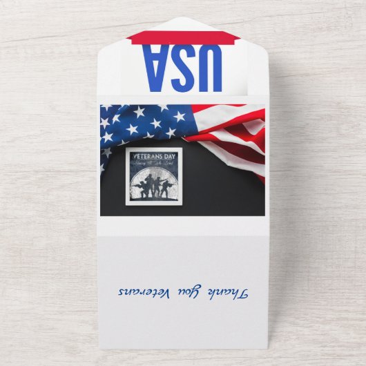 Thank You Veterans Day Card All In One Uitnodiging (Buitenkant)