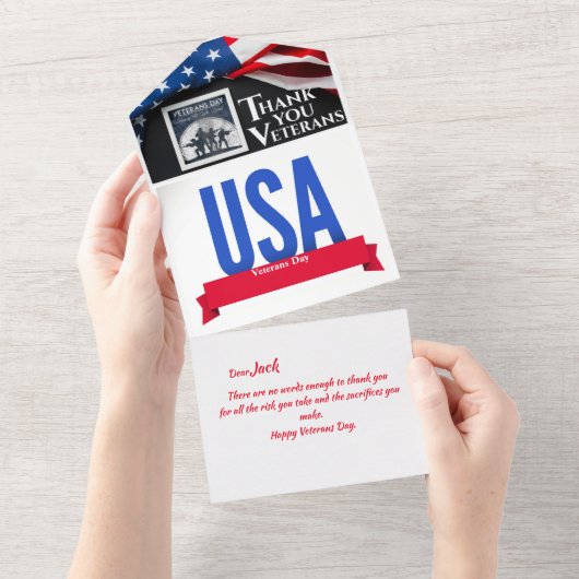 Thank You Veterans Day Card All In One Uitnodiging (Afscheurbaar)