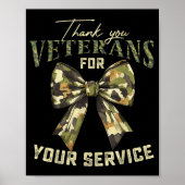 Thank You Veterans For Your Service Veterans Day  Poster (Voorkant)