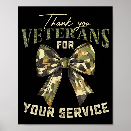 Thank You Veterans For Your Service Veterans Day  Poster (Voorkant)
