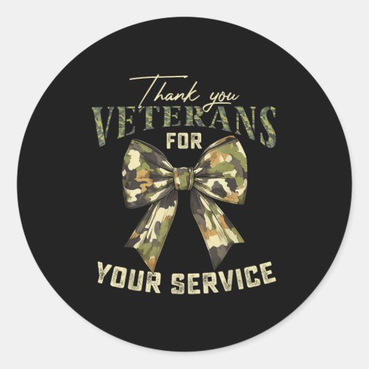 Thank You Veterans For Your Service Veterans Day Ronde Sticker (Voorkant)