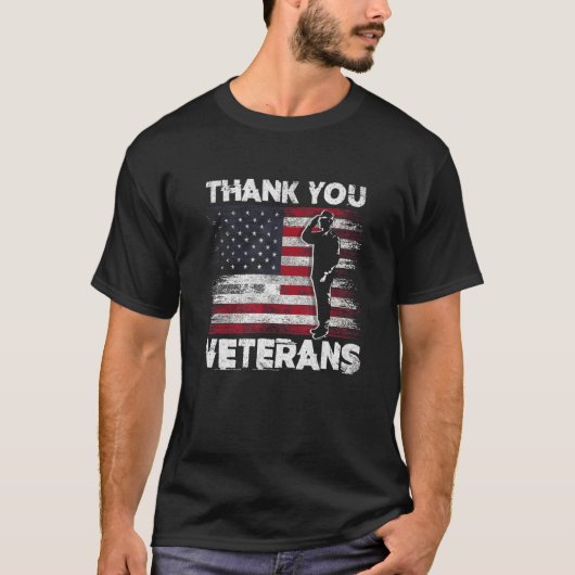 Thank you Veterans US American Flag_2 T-shirt (Voorkant)