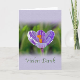 Thank you, Vielen. German, Flowers Bedankkaart