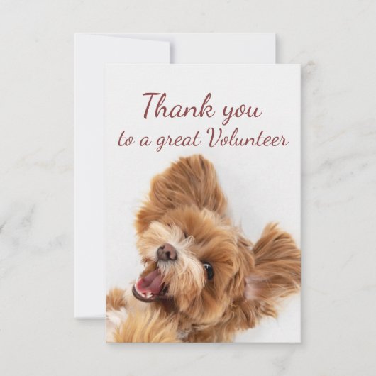  Thank You Volunteer Fun Floofy Happy Puppy Dog Bedankkaart (Voorkant)