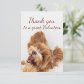  Thank You Volunteer Fun Floofy Happy Puppy Dog Bedankkaart (Staand voorkant)