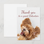  Thank You Volunteer Fun Floofy Happy Puppy Dog Bedankkaart (Voorkant / Achterkant)