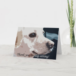 Thank-you voor hond-zit bedankkaart