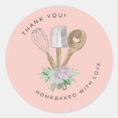Thank you Watercolor Bakery Ronde Sticker (Voorkant)