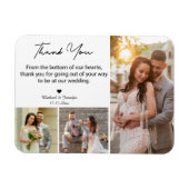 thank you wedding 3 photos collage modern chic magneet (Horizontaal)