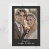 Thank You Wedding Card Photograph Modern Floral  Bedankkaart (Voorkant)