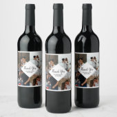 Thank you Wedding Couple  Wijn Etiket (Flessen)