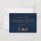 Thank You Wedding Pampas Grass Navy Blue Autumn Notitiekaartje (Achterkant)