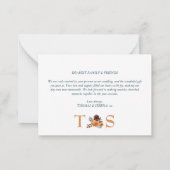 Thank You Wedding Pampas Grass Navy Blue Autumn Notitiekaartje (Achterkant)