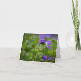 “Thank You!” Wild Violet Note Folded Greeting Card Kaart