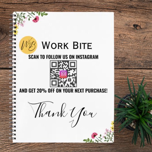 Thank You Wildflower Business Instagram Qr Code Notitieboek