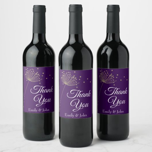 Thank you wine bottle favours wijn etiket (Flessen)