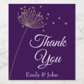 Thank you wine bottle favours wijn etiket (Enkel label)