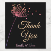 Thank you wine bottle favours wijn etiket (Enkel label)